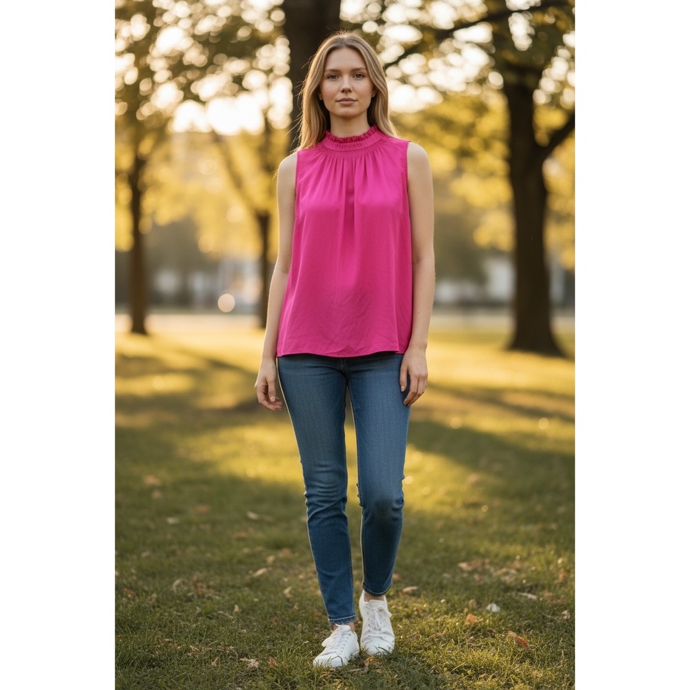 DO+BE Fuchsia Sleeveless Blouse